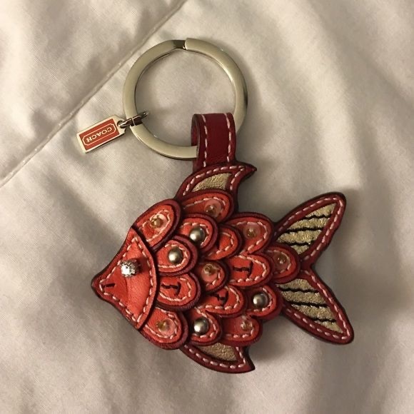 Coach Koi Fish Leather Keychain